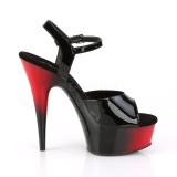 Lakleer 15 cm Pleaser DELIGHT-609BR sandalen met naaldhak