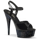 Patent leather 15 cm Pleaser DELIGHT-609MG glitter shoes with heels