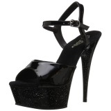 Lakleer 15 cm Pleaser DELIGHT-609MG glitter schoenen met hakken