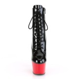 Lakleer 18 cm ADORE-1020 pleaser enkellaarzen met rode zolen