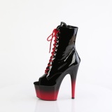 Lakleer 18 cm ADORE-1021BR-H open teen platform boots met hak zwart