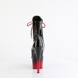 Lakleer 18 cm ADORE-1021BR-H open teen platform boots met hak zwart