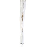 Lakleer 18 cm ADORE-3850 Witte overknee laarzen met veters