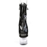 Lakleer 18 cm FLASH-1018-7 pole dance enkellaarzen met LED verlichting plateau