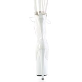 Lakleer 19 cm ENCHANT-1041 witte open teen enkellaarsjes met hakken