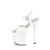 Lakleer 19 cm ENCHANT-709 witte pleaser schoenen met hoge hakken