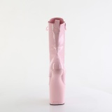 Lakleer 20 cm CRAZE-1040 Heelless plateau pony ankle boots roze