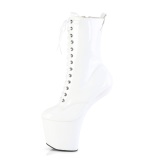 Lakleer 20 cm CRAZE-1040 Heelless plateau pony ankle boots witte