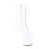 Lakleer 20 cm CRAZE-1040 Heelless plateau pony ankle boots witte