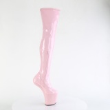 Lakleer 20 cm CRAZE-3000 Heelless overknee laarzen pony plateau roze
