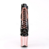 Lakleer 20 cm FLAMINGO-1020 Roze Chroom Plateau Enkellaarzen
