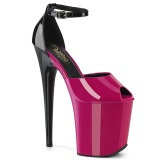 Lakleer 20 cm FLAMINGO-868 pink pleaser schoenen met hoge hakken