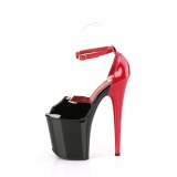 Lakleer 20 cm FLAMINGO-868 zwarte pleaser schoenen met hoge hakken