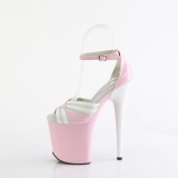 Lakleer 20 cm FLAMINGO-884 roze pleaser schoenen met hoge hakken