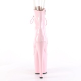 Lakleer 20 cm XTREME-1021 Roze enkellaarzen met naaldhak