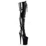 Lakleer 25 cm INFINITY-3028 overknee laarzen met plateauzool