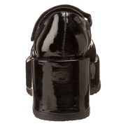 Lakleer 8,5 cm DEMONIA DOLLIE-01 Zwarte gothic mary jane pumps