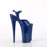 Lakleer blauwe 25,5 cm BEYOND-009 super hoge hakken - extreem high heels plateau