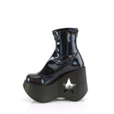 Lakleer emo 11,5 cm DYNAMITE-100 demoniacult sleehakken boots met plateau zwart
