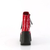 Lakleer emo 13 cm DYNAMITE-106 demoniacult sleehakken boots met plateau rood