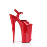 Lakleer rode 25,5 cm BEYOND-009 super hoge hakken - extreem high heels plateau