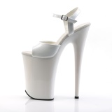 Lakleer witte 23 cm INFINITY-909 super hoge hakken - extreem high heels plateau