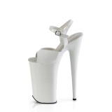 Lakleer witte 25,5 cm BEYOND-009 super hoge hakken - extreem high heels plateau