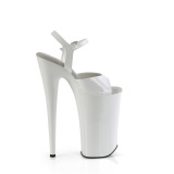 Lakleer witte 25,5 cm BEYOND-009 super hoge hakken - extreem high heels plateau