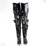 Lakleren 13 cm SEDUCE-3019 overknee laklaarzen high heels met gesp