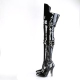 Lakleren 13 cm SEDUCE-3080 overknee laklaarzen high heels met gesp