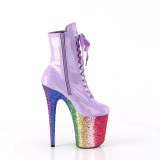 Lavender glitter 20 cm FLAMINGO-1020HG Exotic stripper ankle boots