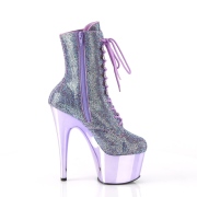 Lavender rhinestones 18 cm ADORE-1020CHRS pleaser high heels ankle boots