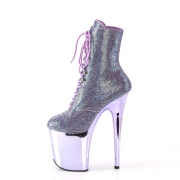 Lavender rhinestones 20 cm FLAMINGO-1020CHRS pleaser high heels ankle boots