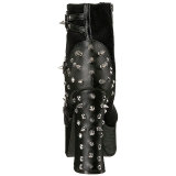Leatherette 11,5 cm DemoniaCult CHARADE-100 goth ankle boots with rivets