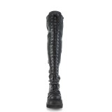 Leatherette 11,5 cm SHAKER-350 Wedge Platform Thigh High Boots