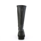 Leatherette 11,5 cm SHAKER stretch platform boots with wide calf