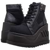 Leatherette 12 cm STOMP-10 lolita ankle boots goth wedge platform