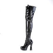 Leatherette 13 cm ELECTRA-3023 overknee boots with laces
