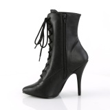 Leatherette 13 cm SEDUCE-1020 Black ankle boots high heels