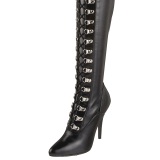 Leatherette 13 cm SEDUCE-3024 Black high heeled mens thigh high boots