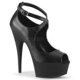Leatherette 15 cm DELIGHT-653 womens peep toe pumps shoes