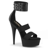 Leatherette 15 cm DELIGHT-672 pleaser high heels with ankle straps