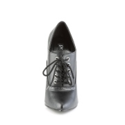 Leatherette 15 cm DOMINA-460 lace up oxford pumps black