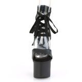 Leatherette 18 cm ESTEEM-700-14 high heels with ankle laces
