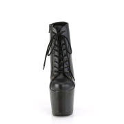 Leatherette 18 cm HEX-1005 ankle boots womens with skull heels