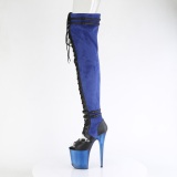 Leatherette 20 cm FLAMINGO-3027-2 overknee boots with laces