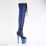 Leatherette 20 cm FLAMINGO-3027-2 overknee boots with laces