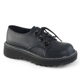 Leatherette 3 cm LILITH-99 Black punk shoes with laces