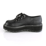 Leatherette 3 cm LILITH-99 Black punk shoes with laces