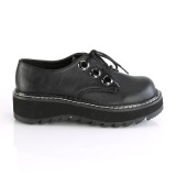 Leatherette 3 cm LILITH-99 Black punk shoes with laces